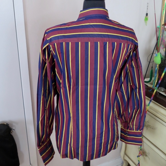 J. Crew Thomas Mason Classy Burgundy Navy Stripe Billow Sleeve Blouse NWT - Picture 5 of 12